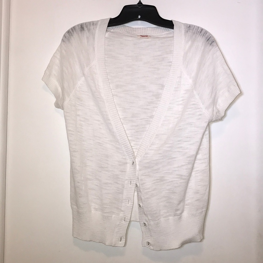 NWOT White Short Sleeve Cardigan